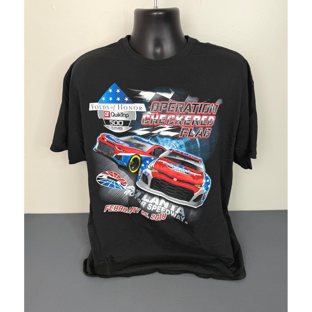 Delta Men's Operation Checkered Flag Atlanta 2018 T-Shirt Black Size XL